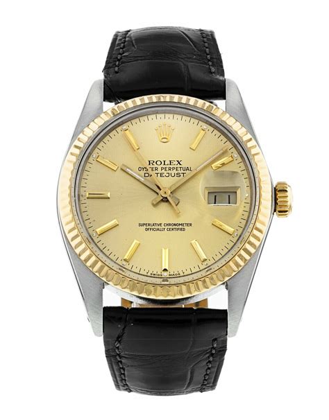 rolex date just on alligator stra|rolex datejust alligator band.